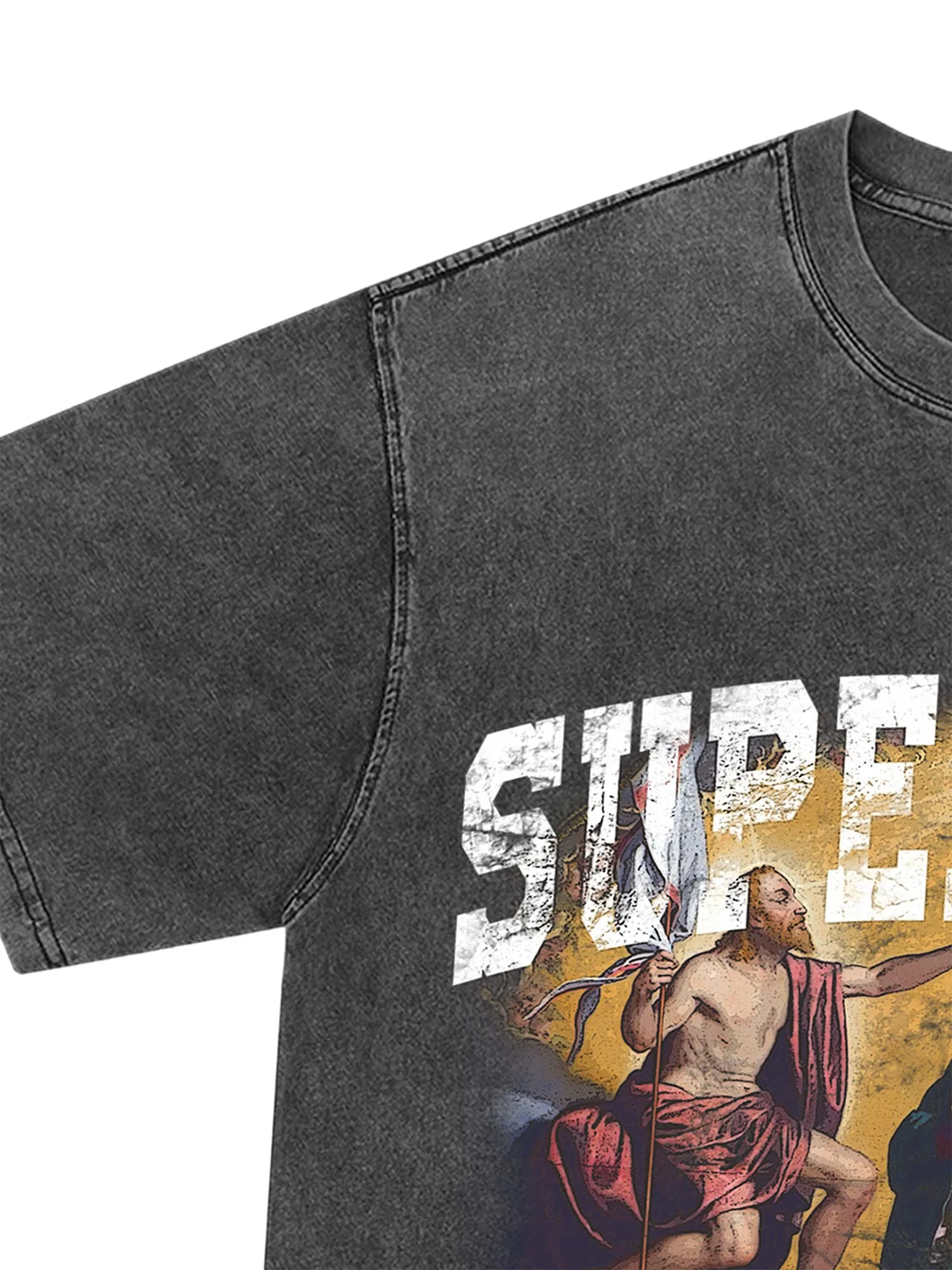 Thesupermade Renaissance Graphic Washed Vintage T-shirt - 2093