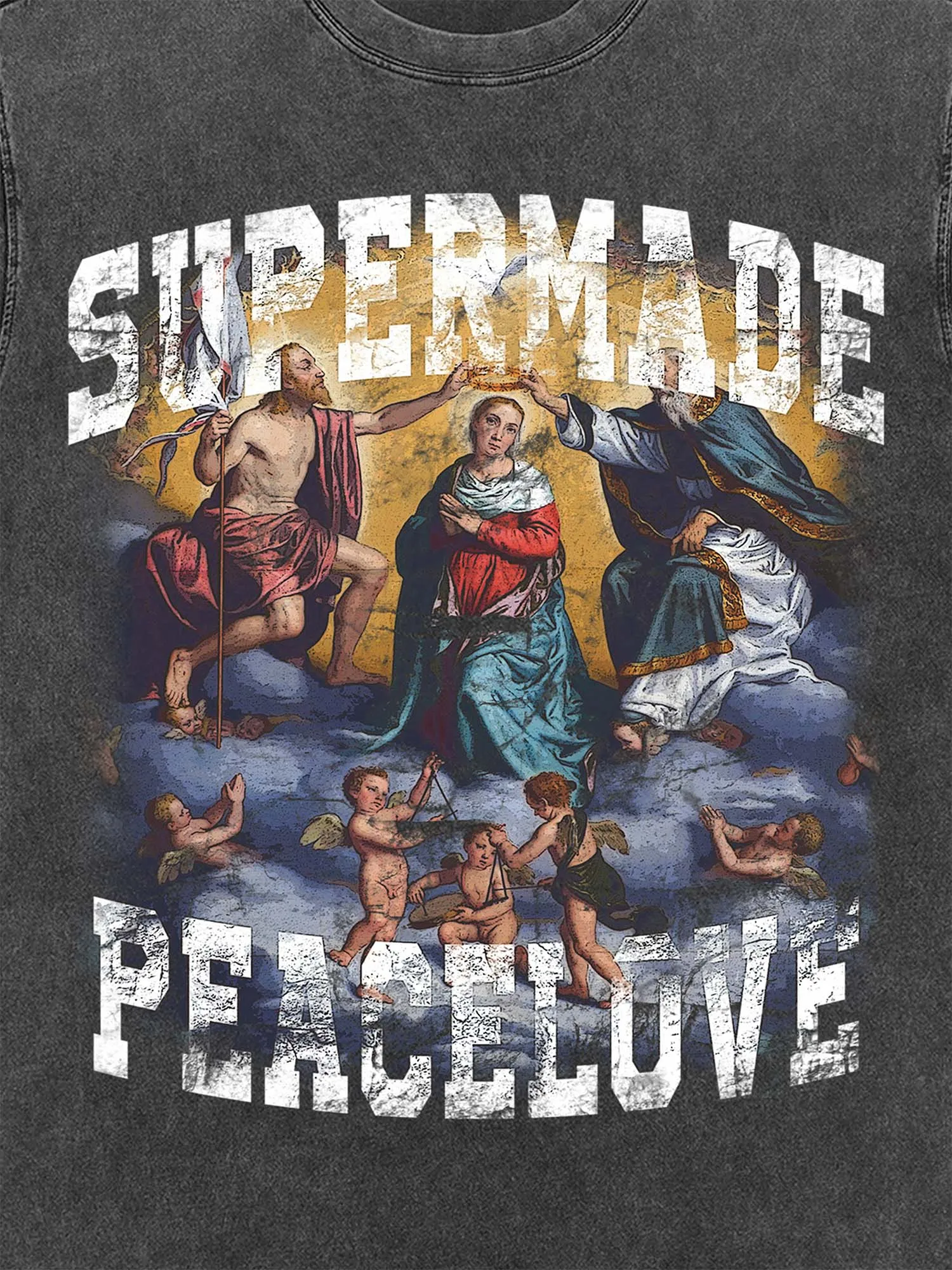 Thesupermade Renaissance Graphic Washed Vintage T-shirt - 2093