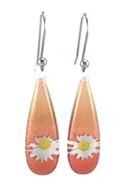 Wine Opaque Daisy Earrings