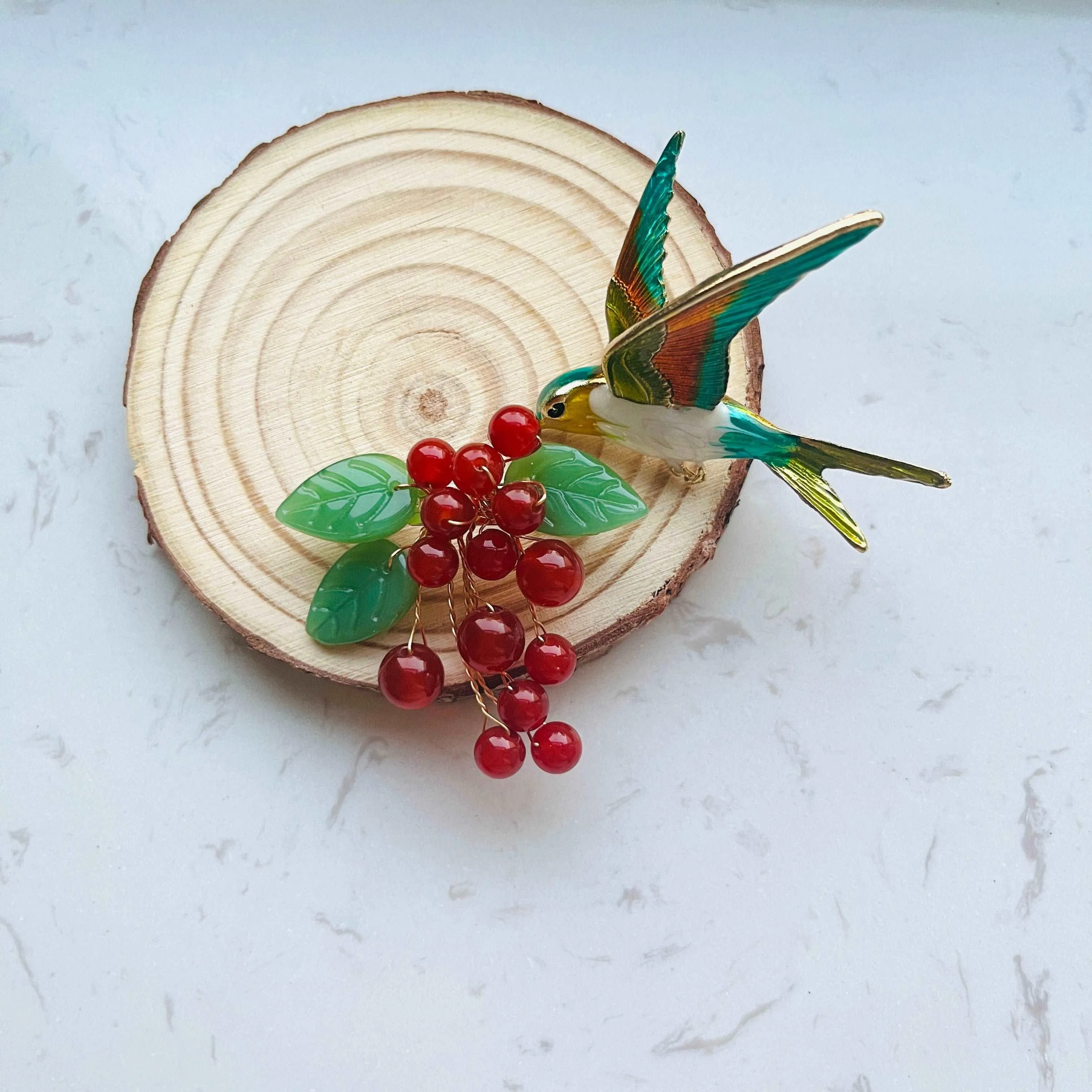 Wine Red Grape Brooch