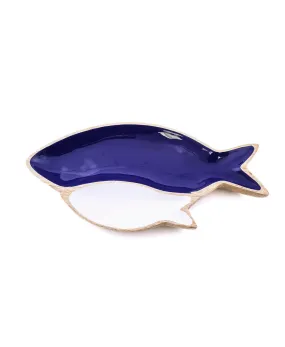 Wood & Enamel 17" Fish Serving Bowl